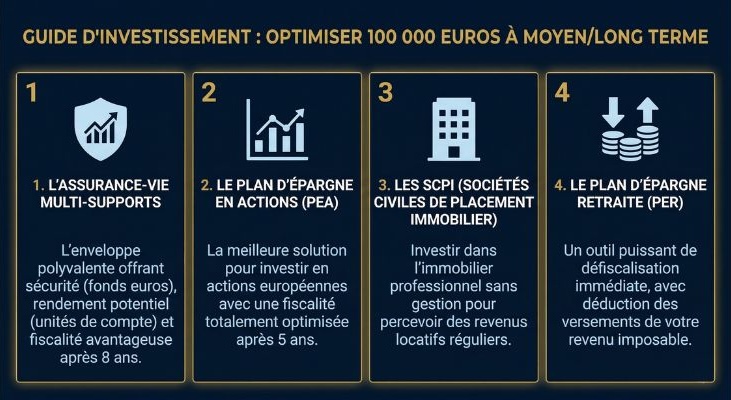 4 meilleurs placements pour investir 100 000 euros