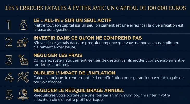 5 erreurs à éviter avec 100000 euros