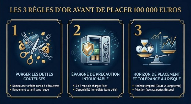 règles d'or avant de placer 100000 euros